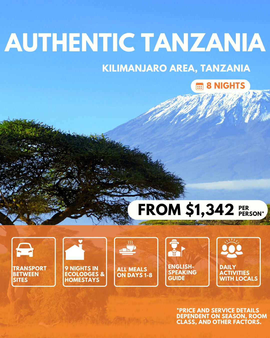9 Day Authentic Tanzania